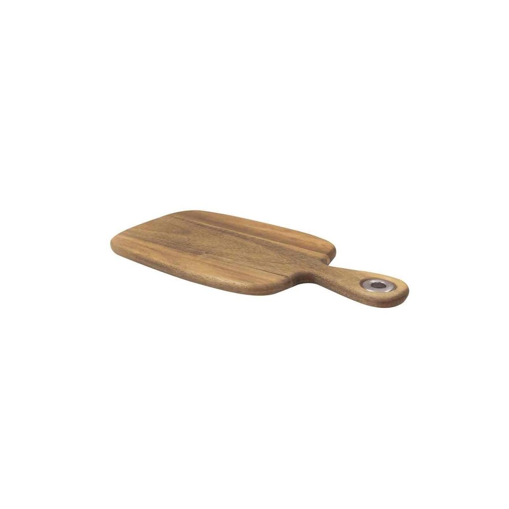 Tablecraft Acacia Collection Rectangular Wood Bread Board with Nickel Plated Eyelet, 12 x 6.25 x 0.625 inch