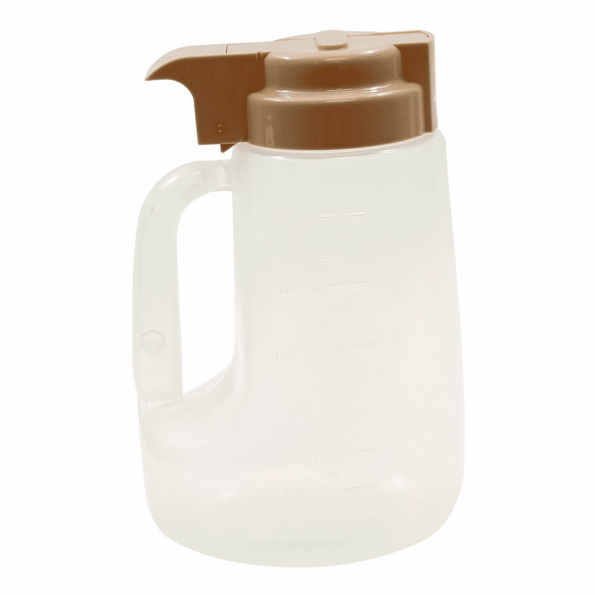 Tablecraft Clarified Polypropylene with Beige ABS Top Option Condiment Dispenser, 32 Ounce -- 6 per case.