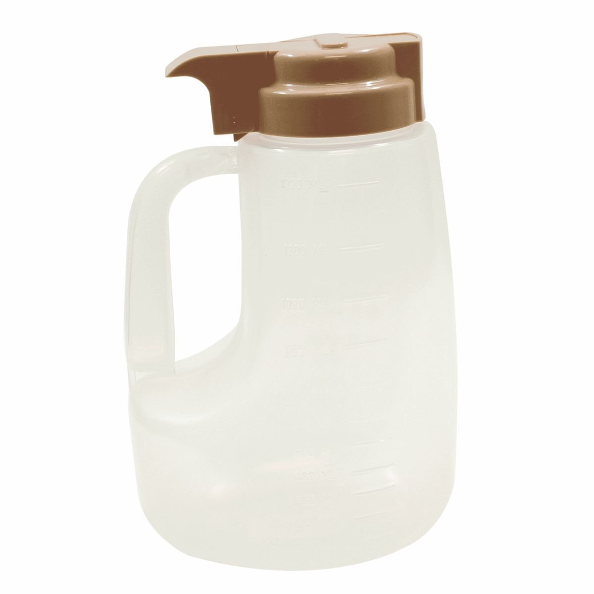 Tablecraft Clarified Polypropylene with Beige ABS Top Option Condiment Dispenser, 48 Ounce -- 6 per case.