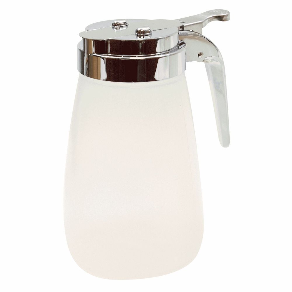 Tablecraft Modern Collection Polypropylene Syrup Dispenser with Chrome Plated Metal Top, 10 Ounce Capacity -- 12 per case