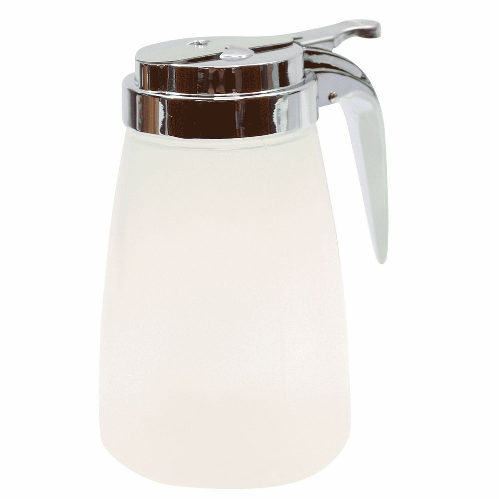Tablecraft Polypropylene Syrup Dispenser with Chrome Plated Plastic Top, 10 Ounce Capacity -- 12 per case