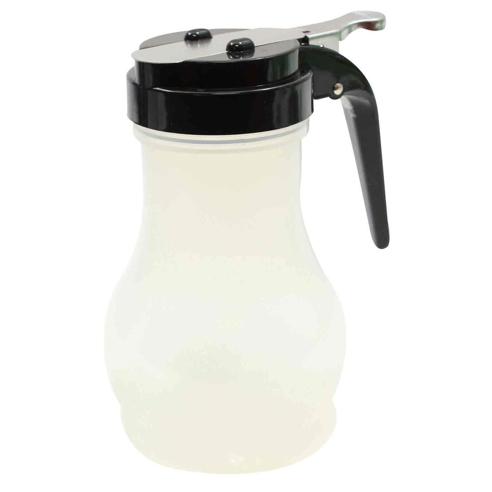 Tablecraft Polypropylene Teardrop Syrup Dispenser with Black ABS Top, 10 Ounce Capacity -- 12 per case