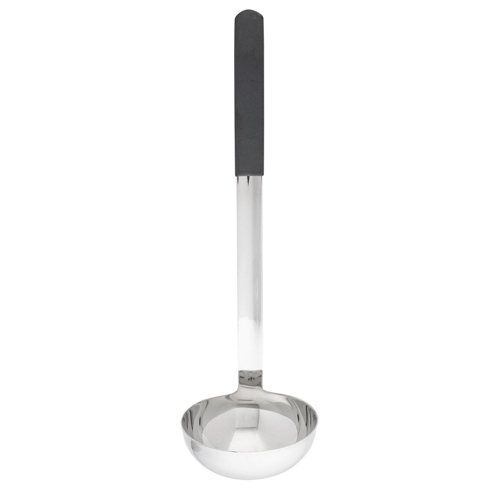 Tablecraft Anti Microbial Black Vinyl Coated Stainless Steel Ladle with 11.5 inch Handle, 6 Ounce Capacity