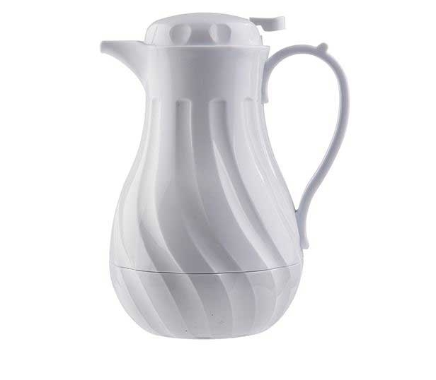 Tablecraft Polypropylene White Insulated Swirl Coffee Server, 20 Ounce
