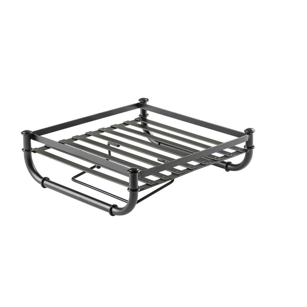 Tablecraft Industrial Collection Black Powder Coated Metal Adjustable Cutlery Holder Rack, 10 x 10 x 3.25 inch