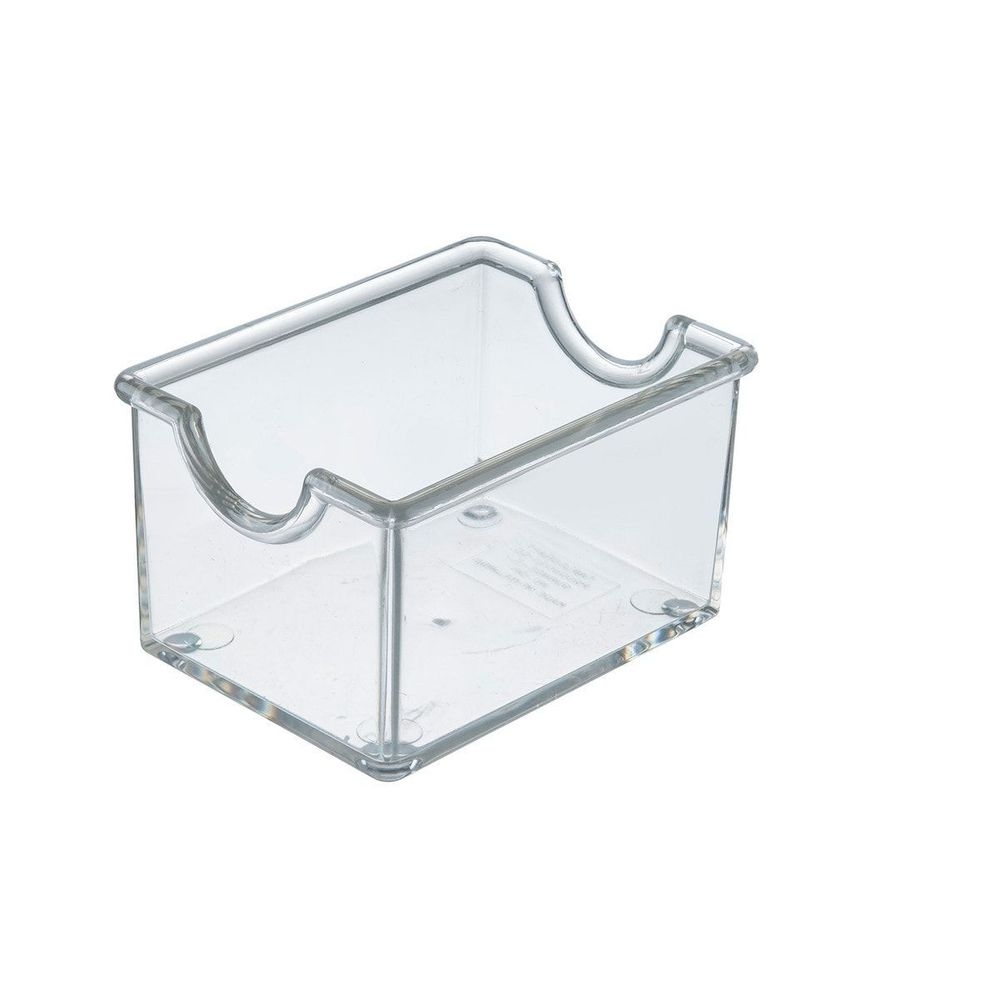 Tablecraft Clear Polystyrene 3.25 x 2.5 x 2 inch Sugar Packet Holder, 6 count
