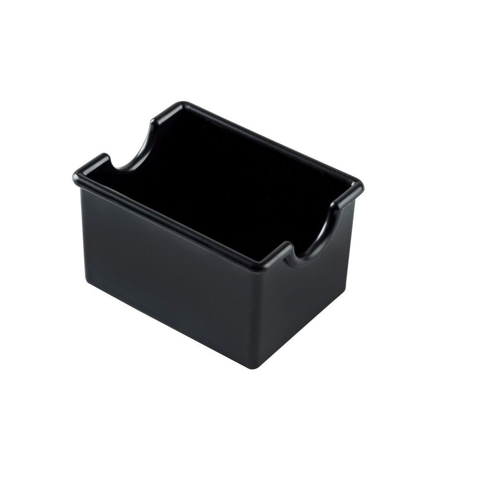 Tablecraft Black Polystyrene 3.25 x 2.5 x 2 inch Sugar Packet Holder, 6 count
