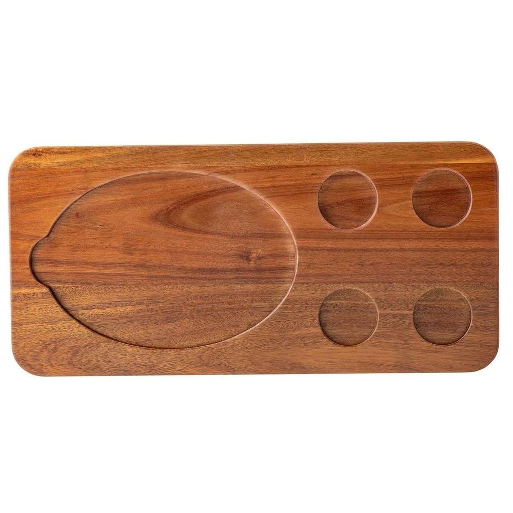 Tablecraft Acacia Fajita Rectangular Serving Board, 18.5 x 8.75 x 0.75 inch