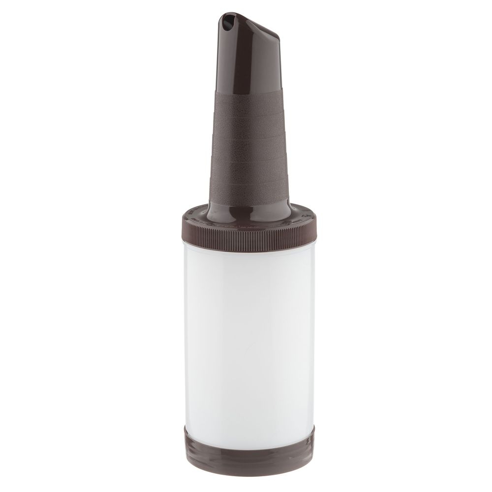 Tablecraft High Density Polyethylene Complete 1 Quart Brown One-Piece PourMaster, 3.6875 x 3.6875 x 12.5 inch -- 12 per case