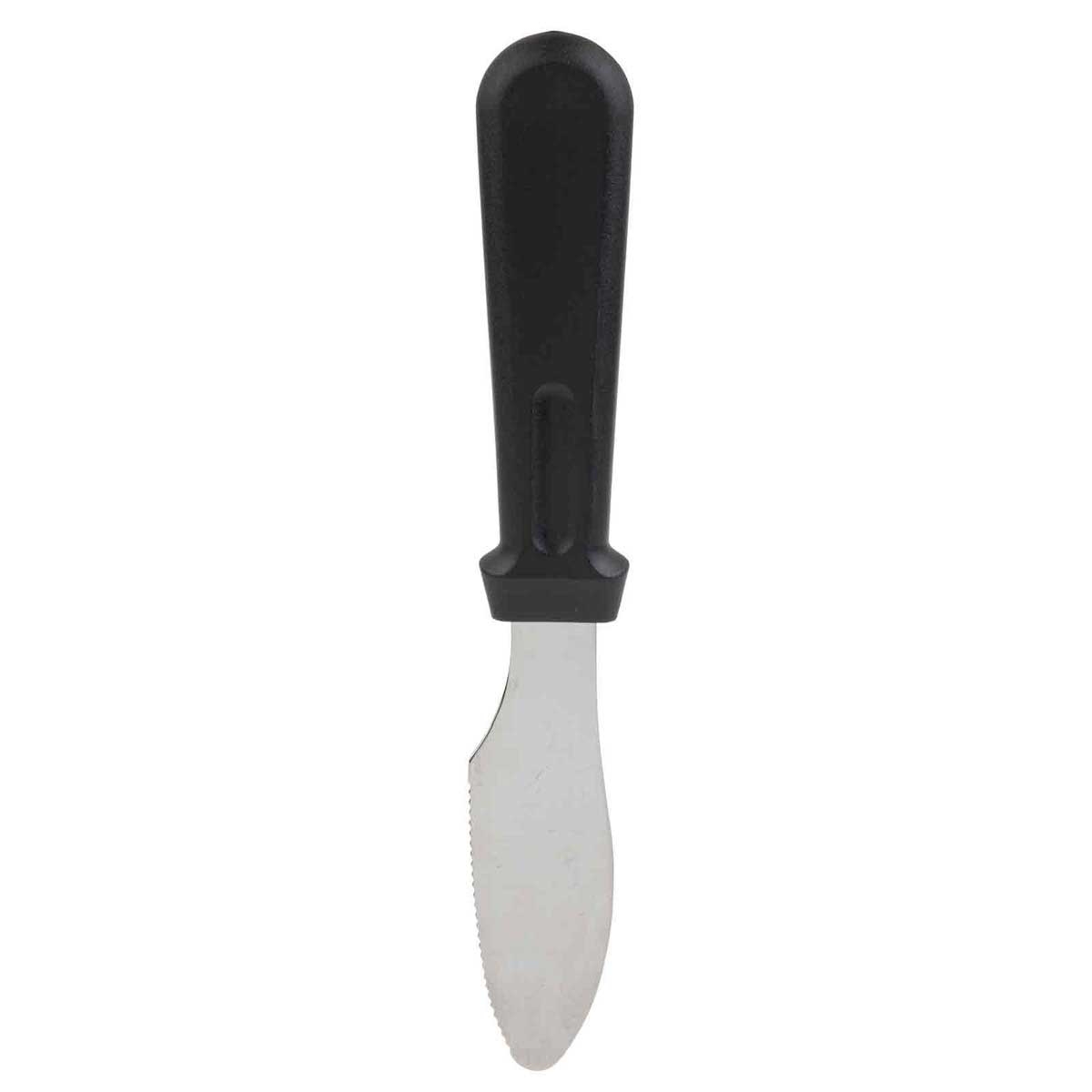 Tablecraft Stainless Steel Sandwich Spreader with Black Polypropylene Handle, 9.25 inch