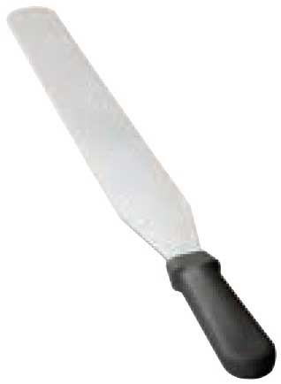 Tablecraft Stainless Steel Icing Spatula with Black Polypropylene Handle, 14 inch