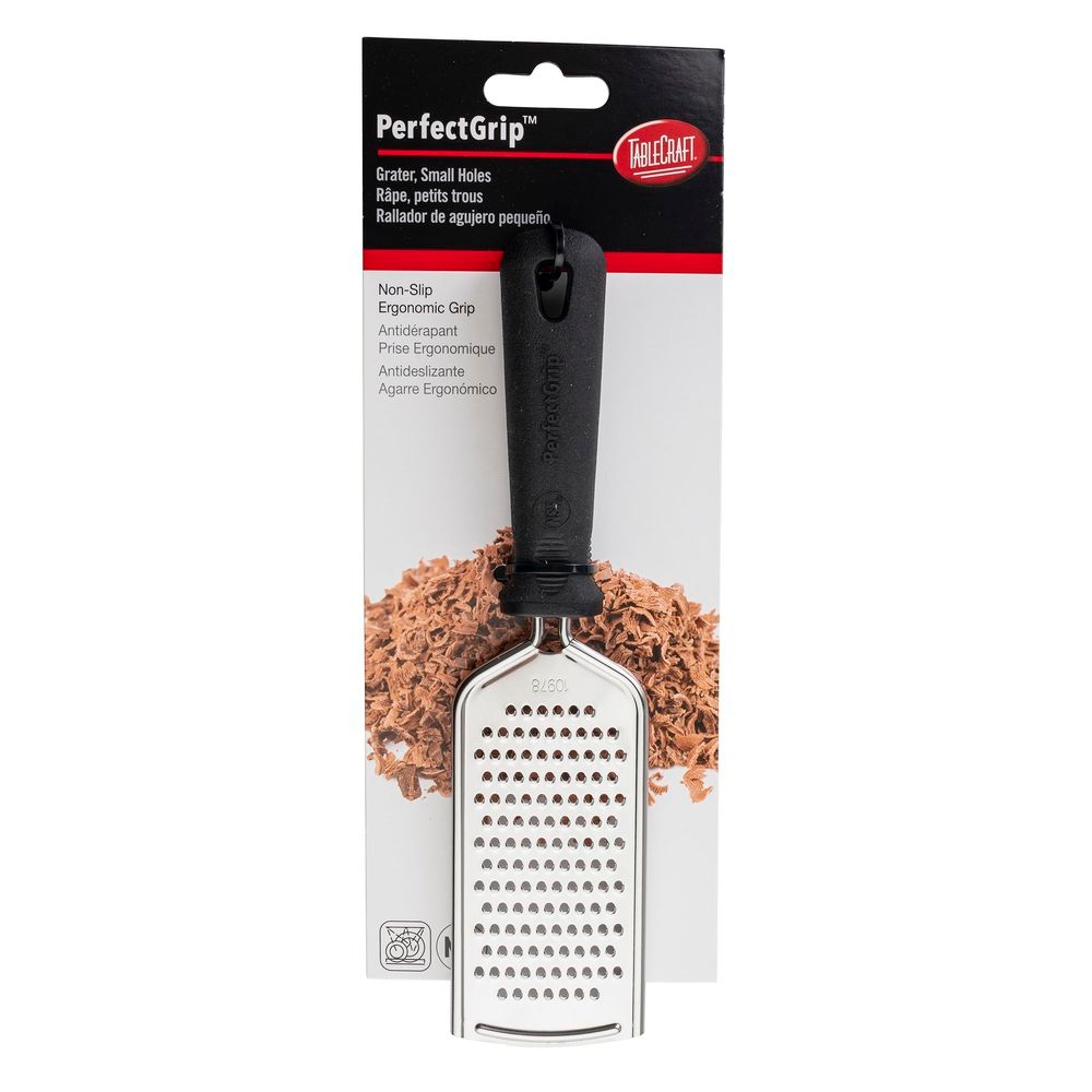 Tablecraft PerfectGrip 18-0 Stainless Steel Grater with Small Holes, 2.25 x 1 x 9 inch -- 12 per case