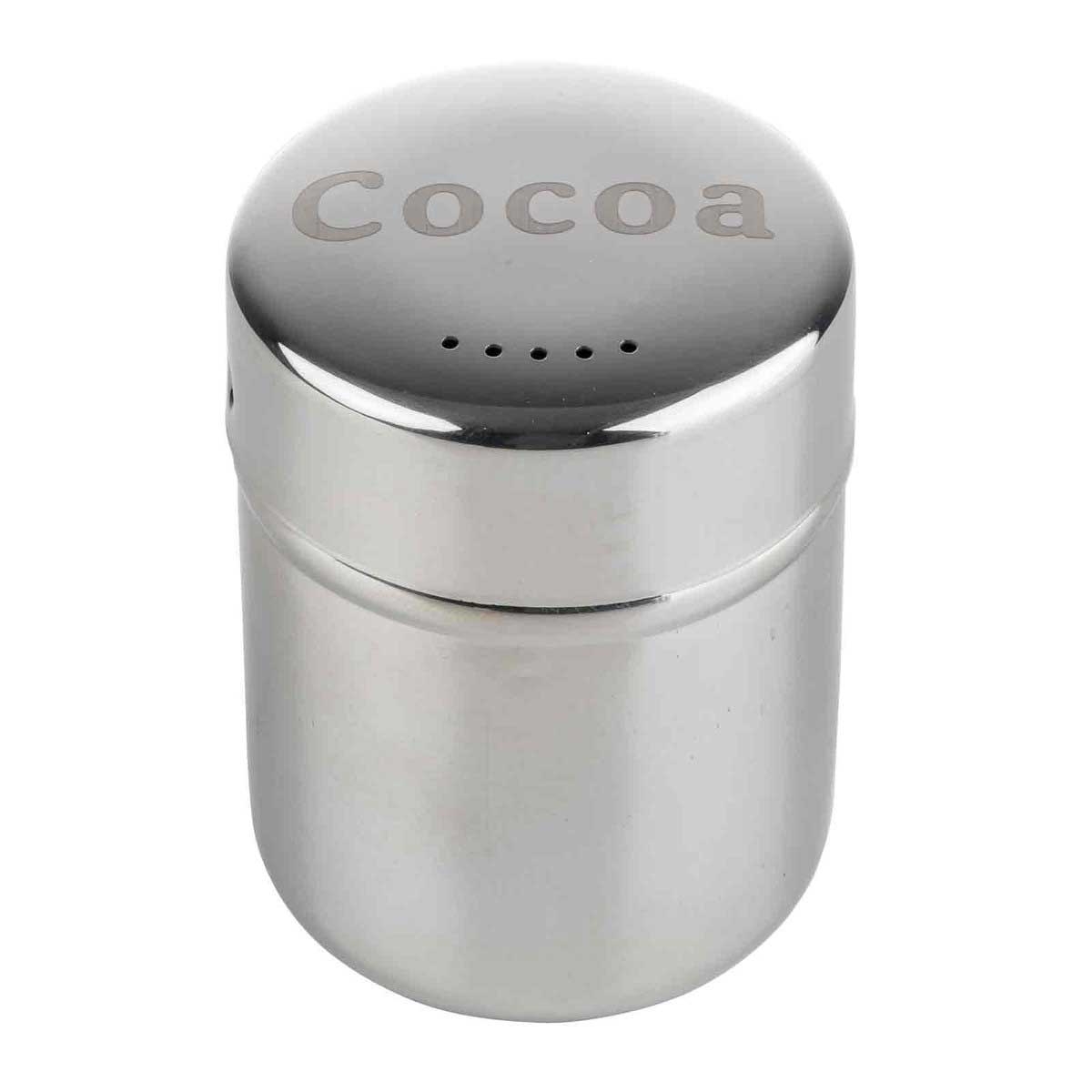Tablecraft Stainless Steel Cocoa Shaker with Storage Cap, 6 Ounce Capacity
