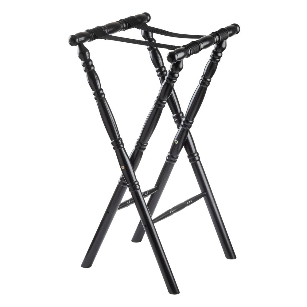 Tablecraft Rubberwood Black Spindle Design Tray Stand, 17.75 x 16.5 x 31 inch