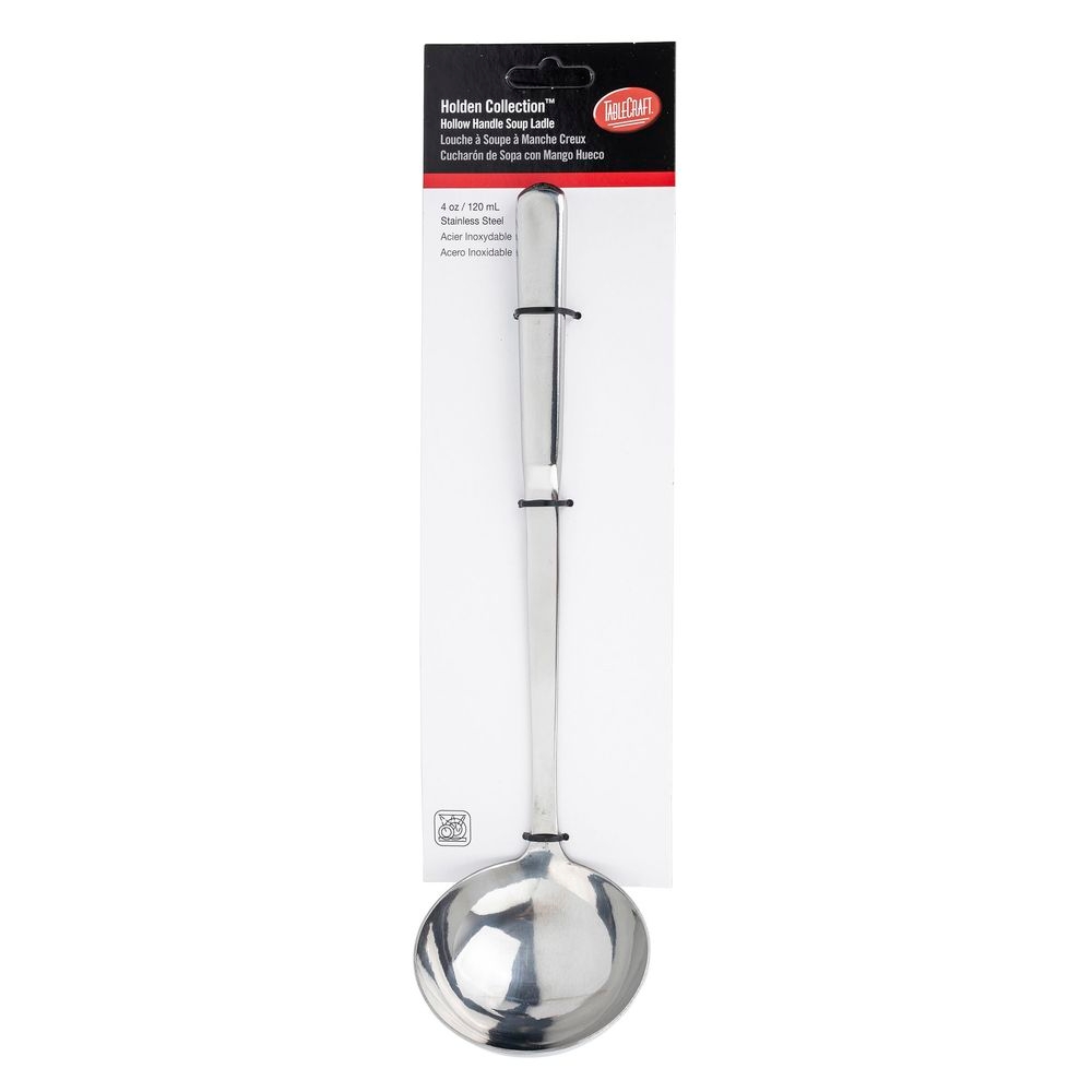 Tablecraft Holden Collection 18-8 Stainless Steel Hollow Handle Soup Ladle, 4 Ounce Capacity -- 12 per case