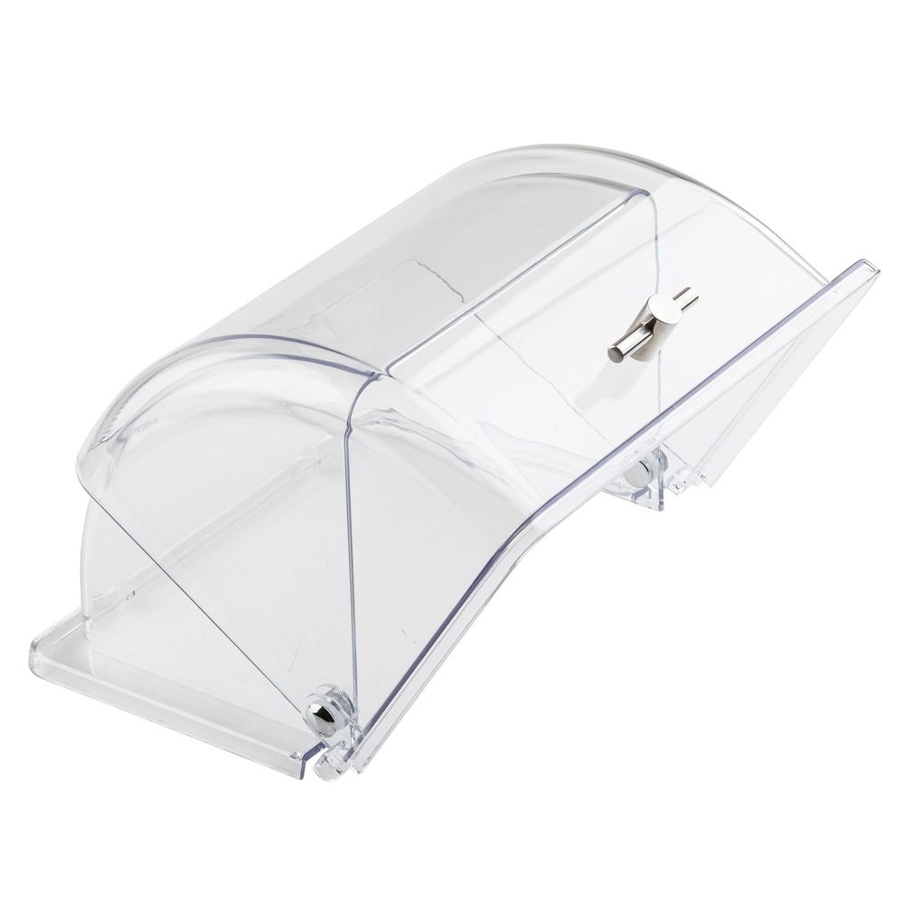 Tablecraft Polycarbonate Clear Rectangular Half Size Roll Top Display Cover Fits Half Size Crates, 11 x 13.5 x 7.5 inch