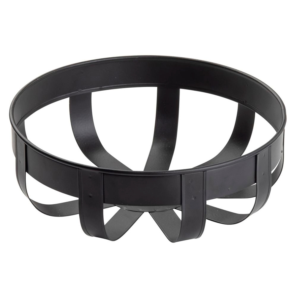 Tablecraft Forge Collection Galvanized Steel Black Round Basket, 8 x 8 x 2.75 inch