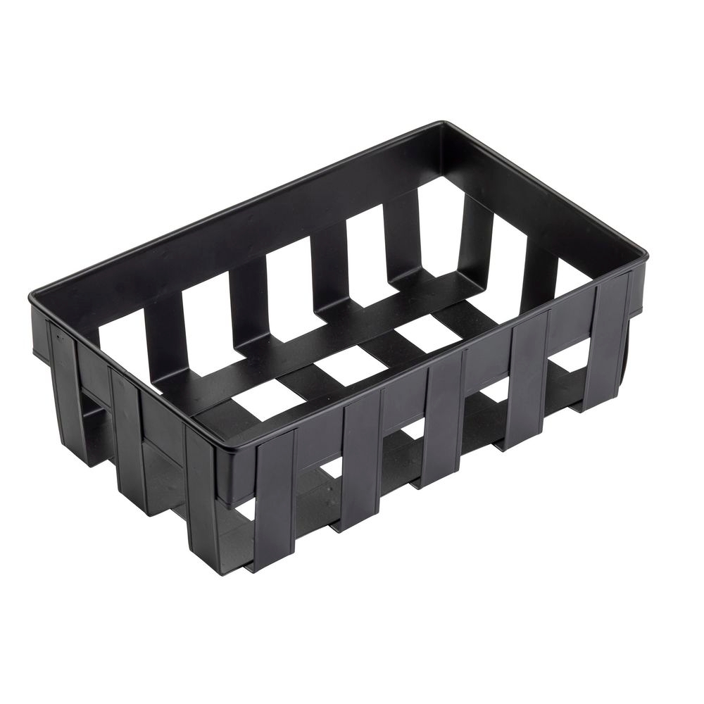 Tablecraft Forge Collection Galvanized Steel Black Rectangular Basket, 10.25 x 6.5 x 3.25 inch