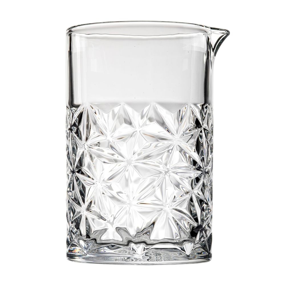 Tablecraft Waverly Collection Glass Starburst Pattern Clear Mixing Glass, 20 Ounce Capacity -- 6 per case
