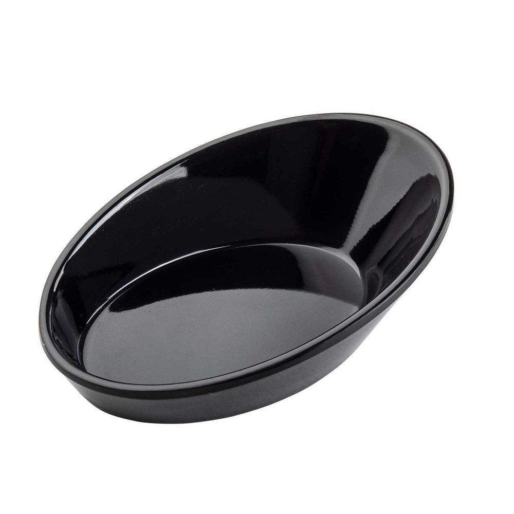 Tablecraft Black Melamine Oval Mini Dish, 0.75 Ounce Capacity -- 24 per case