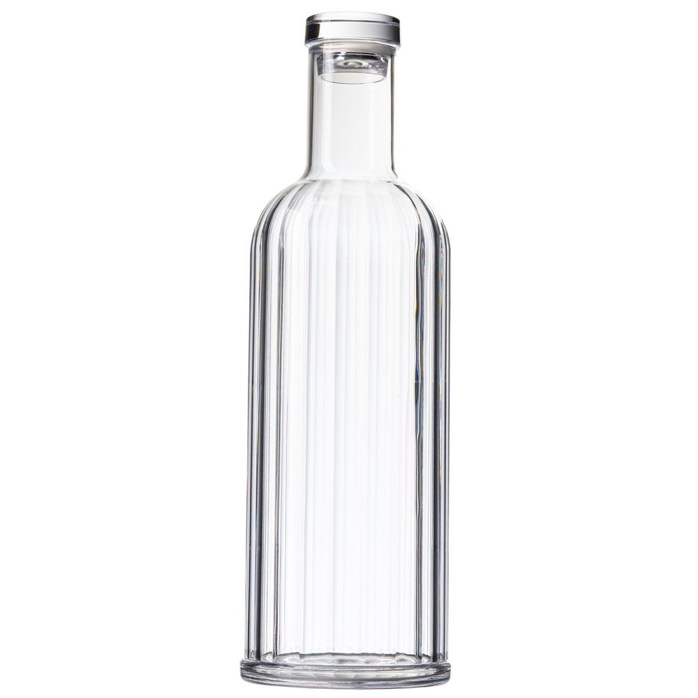Tablecraft Styrene Acrylonitrile Clear Fluted Carafe with Lid, 34 Ounce Capacity