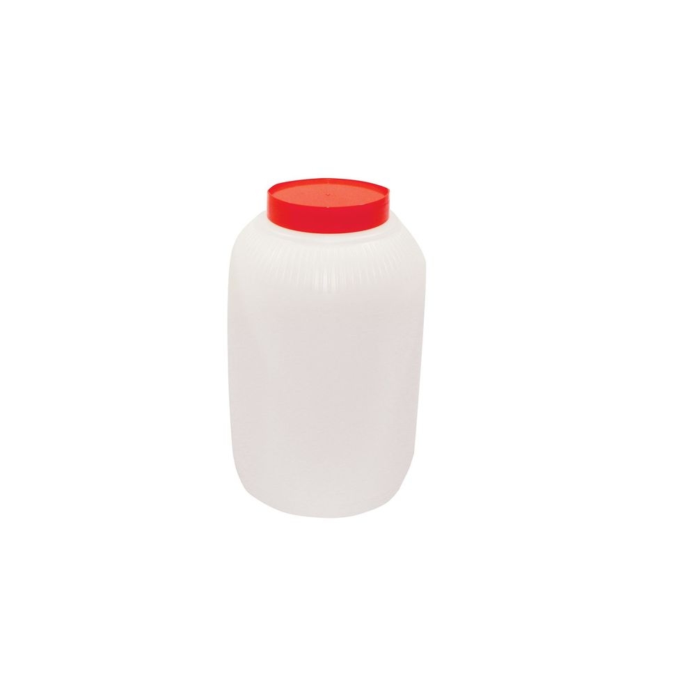 Tablecraft PourMaster High Density Polyethylene Red 1 Gallon Backup Mix Bottle, 6 x 6 x 10 inch -- 6 per case