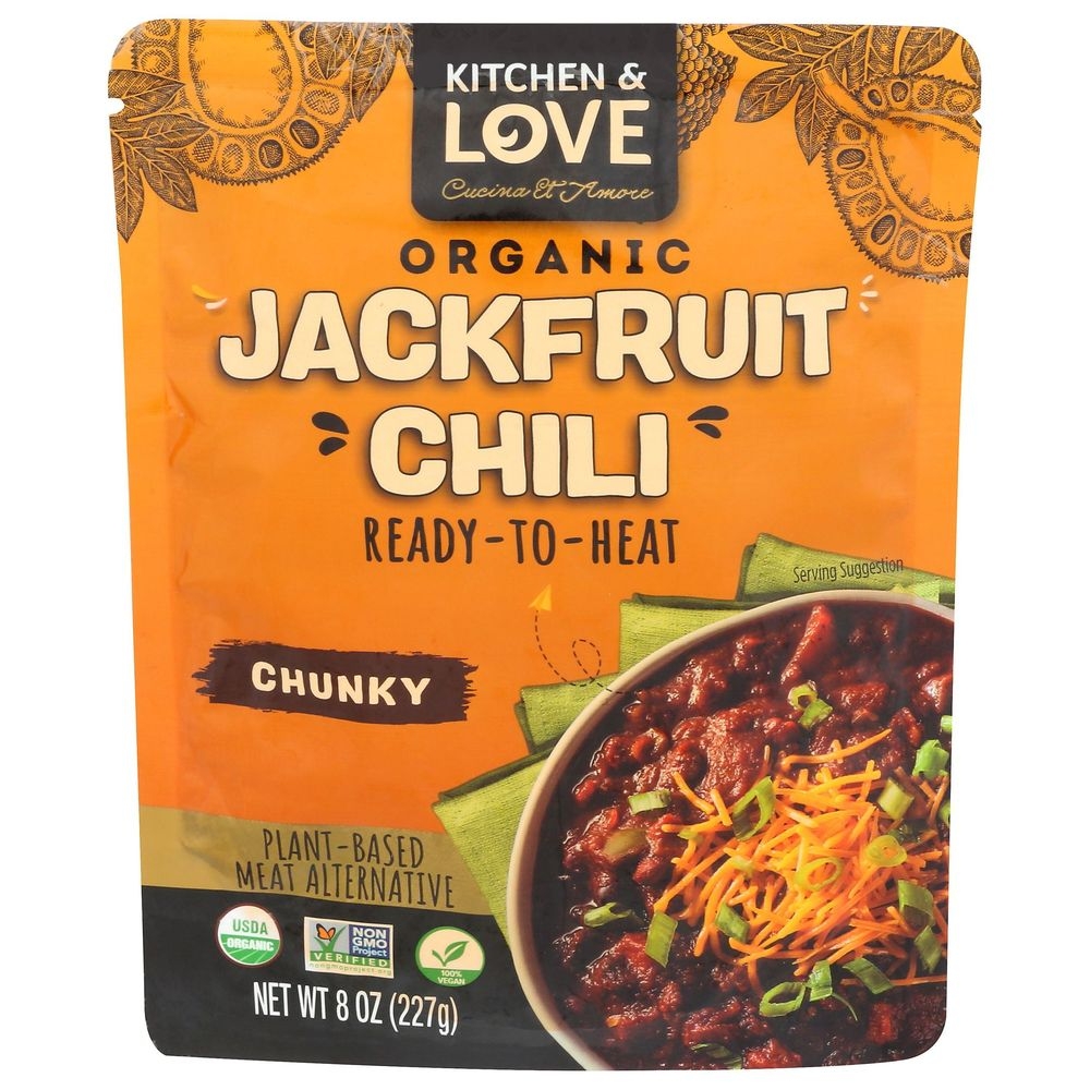 Kitchen and Love Organic Ready to Heat Chunky Jackfruit Chili Meal, 8 Ounce -- 6 per case