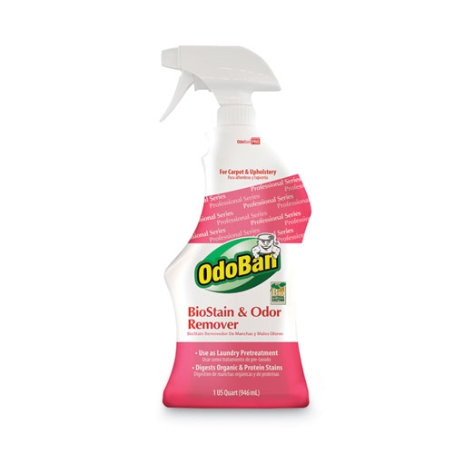 OdoBan Clean Fresh Scent BioStain and Odor Remover, 32 Ounce Spray Bottle -- 12 per case