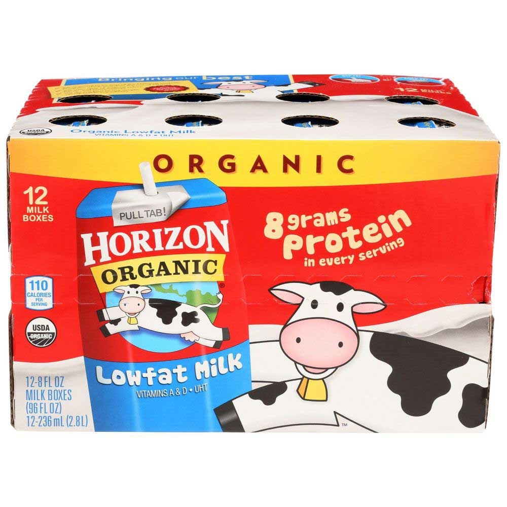 Horizon Organic Low Fat Milk, 8 Fluid Ounce Aseptic Pack - 12 count per pack