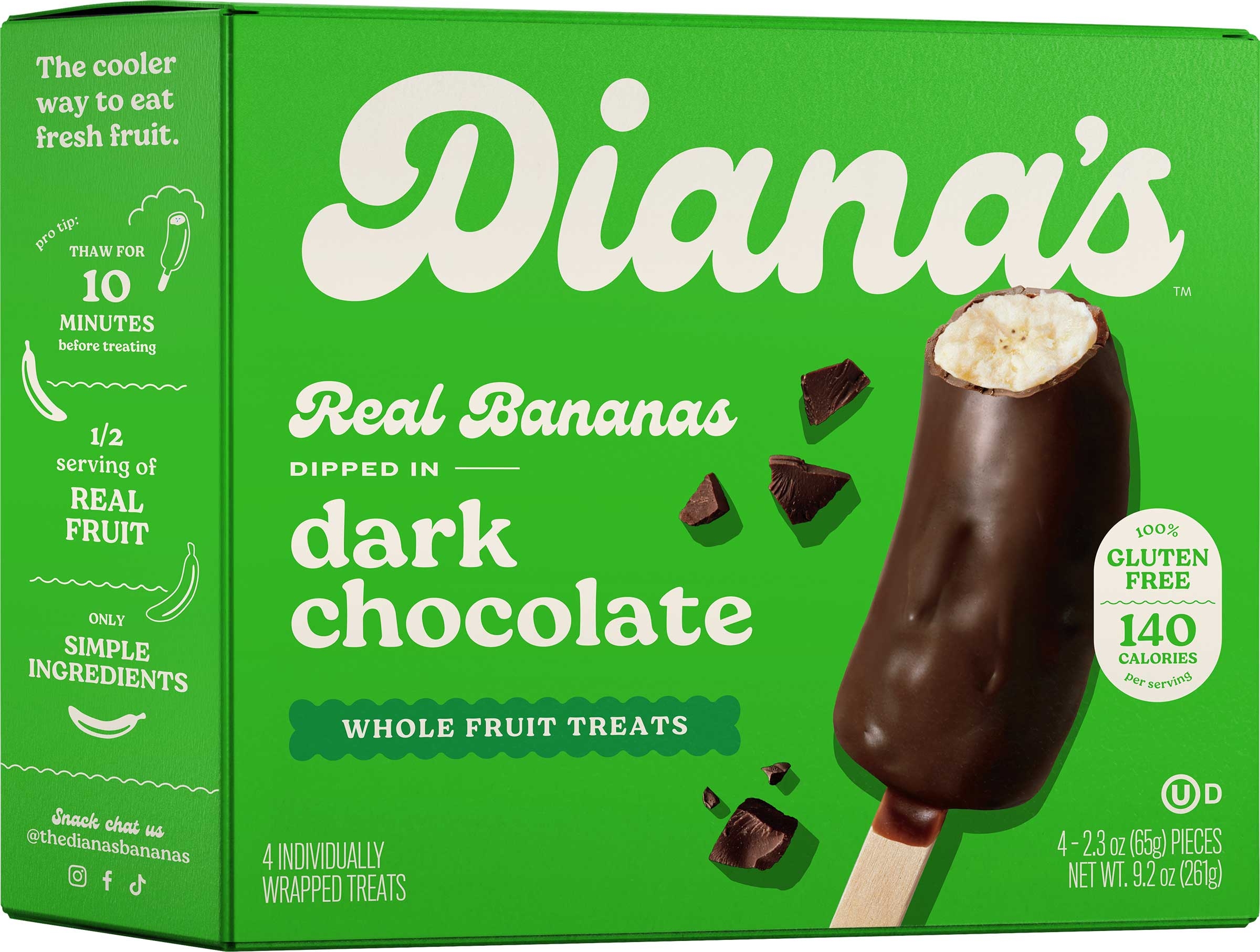 Dianas Dark Chocolate Banana Halves, 9.2 Ounce -- 12 per case