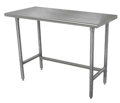 Super Saver Stainless Steel, Flat Top Work Table With Stainless Steel legs and Open Base, 30 x 96 inch.