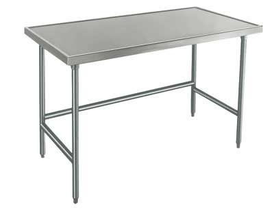 Spec-Line Stainless Steel, Flat Top Work Table With Galvanized legs and Open Base, 24 x 60 inch.