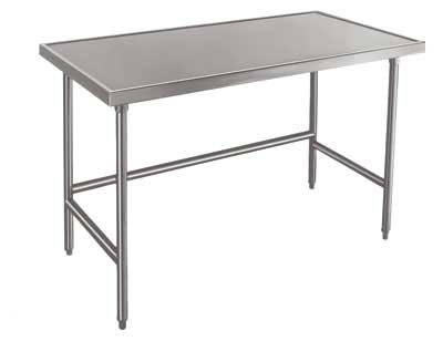 Spec-Line Stainless Steel, Flat Top Work Table With Stainless Steel legs and Open Base, 24 x 48 inch.