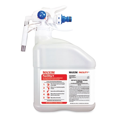 Maxim FacilityPlus Unscented Disinfectant, 3 Liter Bottle -- 2 per case