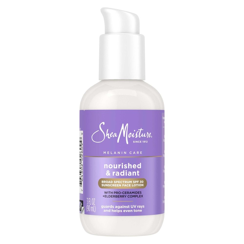Shea Moisture Nourished and Radiant Broad Spectrum SPF30 Sunscreen Face Lotion, 3 Ounce -- 12 per case