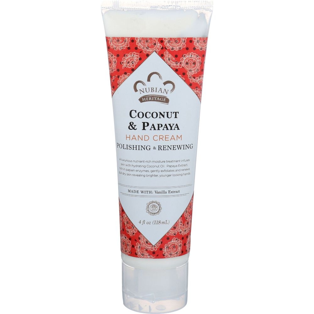 Nubian Heritage Coconut and Papaya Hand Cream, 4 Ounce