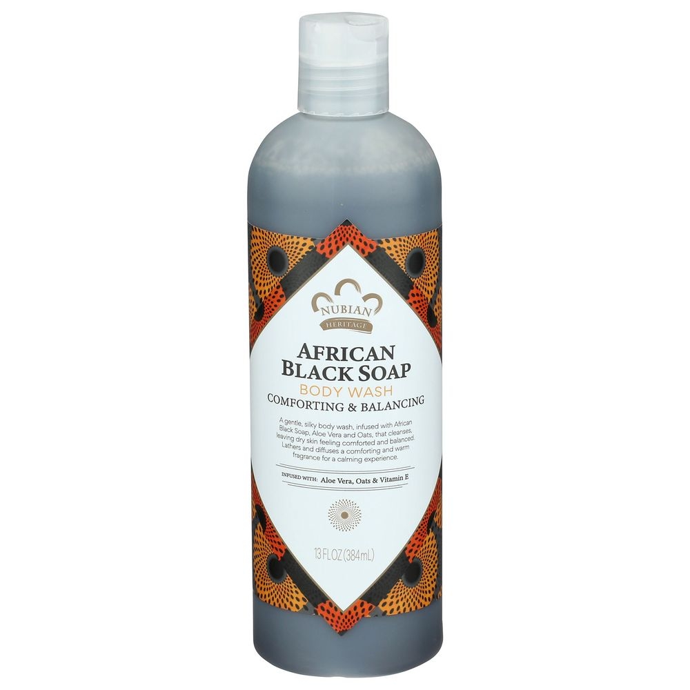 Nubian Heritage African Black Soap Body Wash, 13 Fluid Ounce