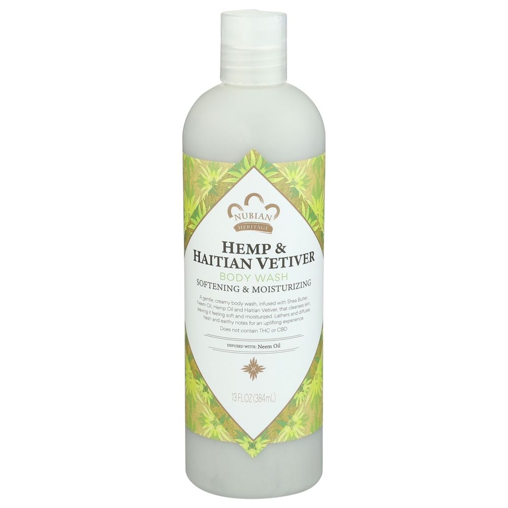 Nubian Heritage Indian Hemp and Haitian Vetiver Body Wash, 13 Fluid Ounce -- 3 per case