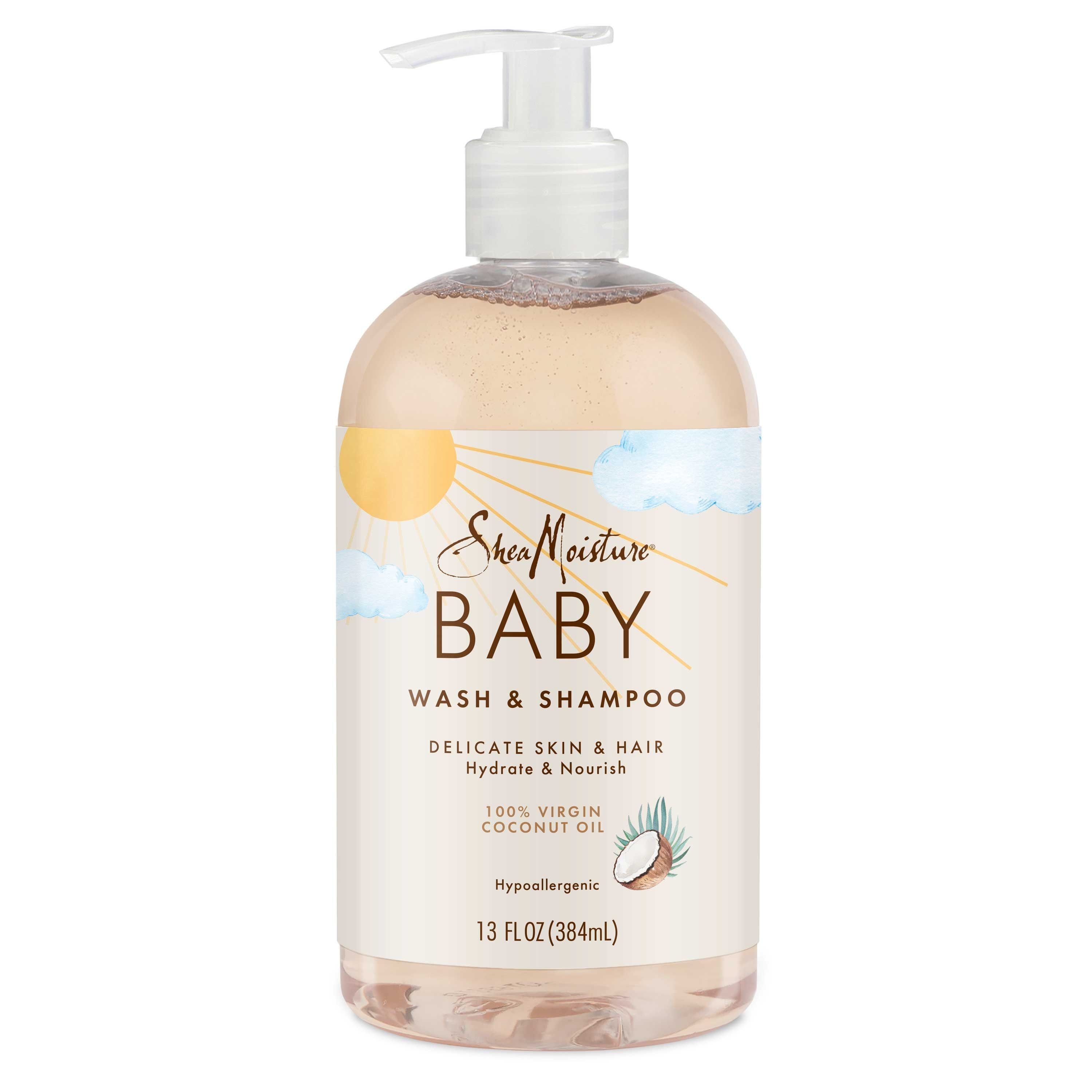 Shea Moisture Virgin Coconut Oil Baby Wash and Shampoo, 13 Ounce -- 24 per case