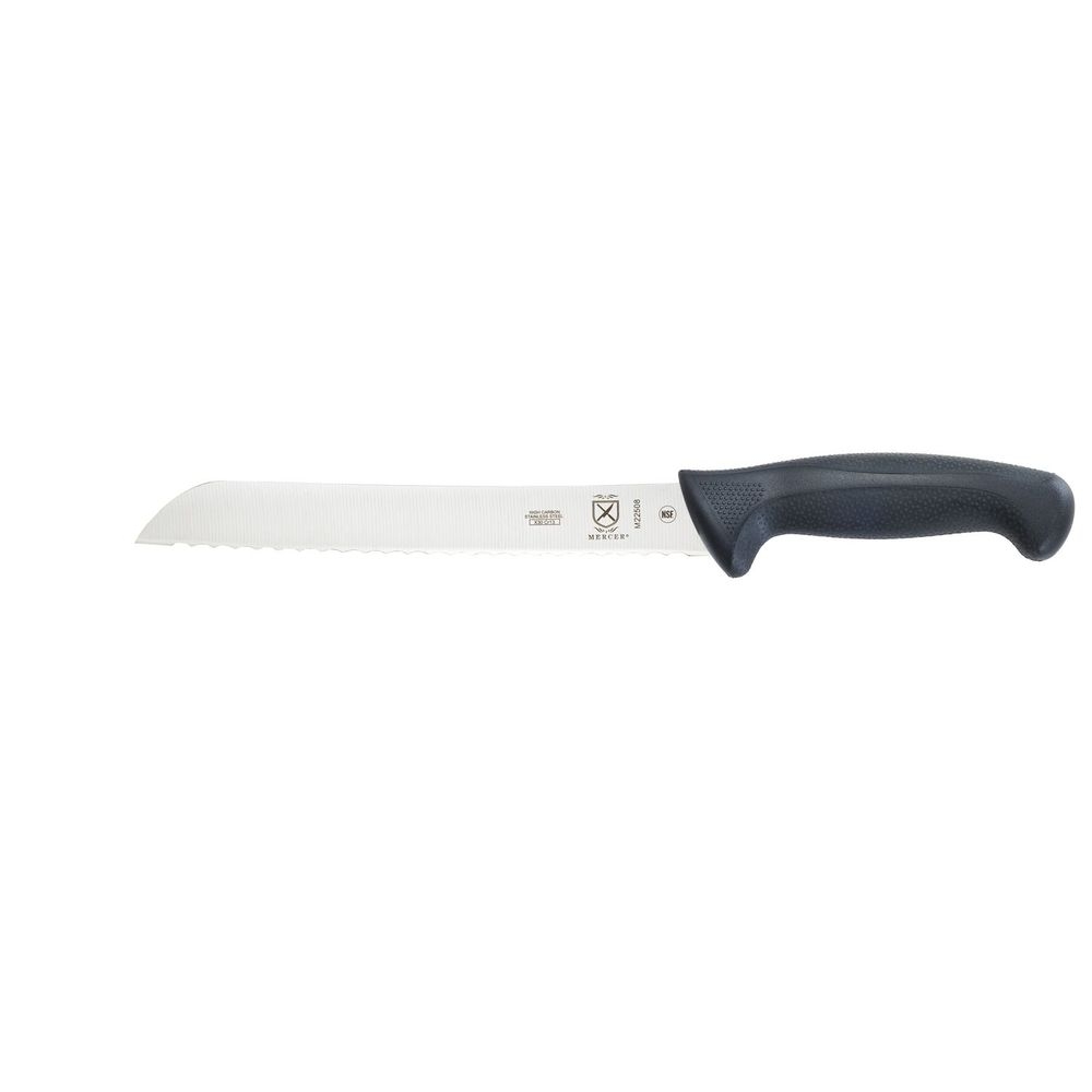 Mercer Culinary Millennia Black Wavy Edge Bread Knife, 8 inch