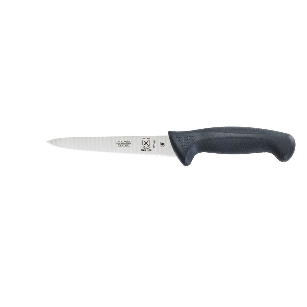 Mercer Culinary Millennia Wavy Edge Utility Knife with Black Handle, 6 inch