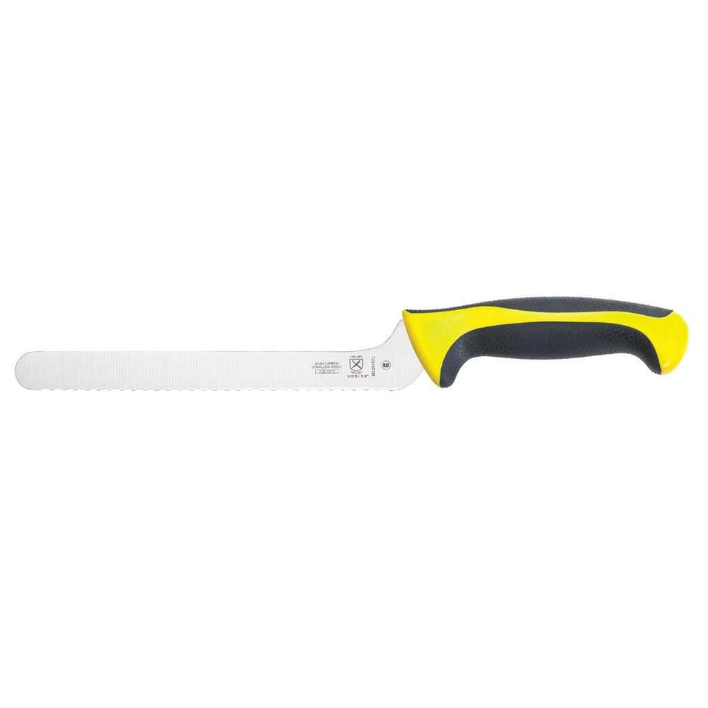 Mercer Culinary Millennia Colors Yellow Offset Wavy Edge Bread Knife, 8 inch