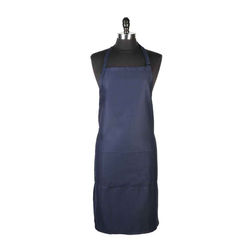 Mercer Culinary Navy Blue Genesis Bib Apron with Pocket