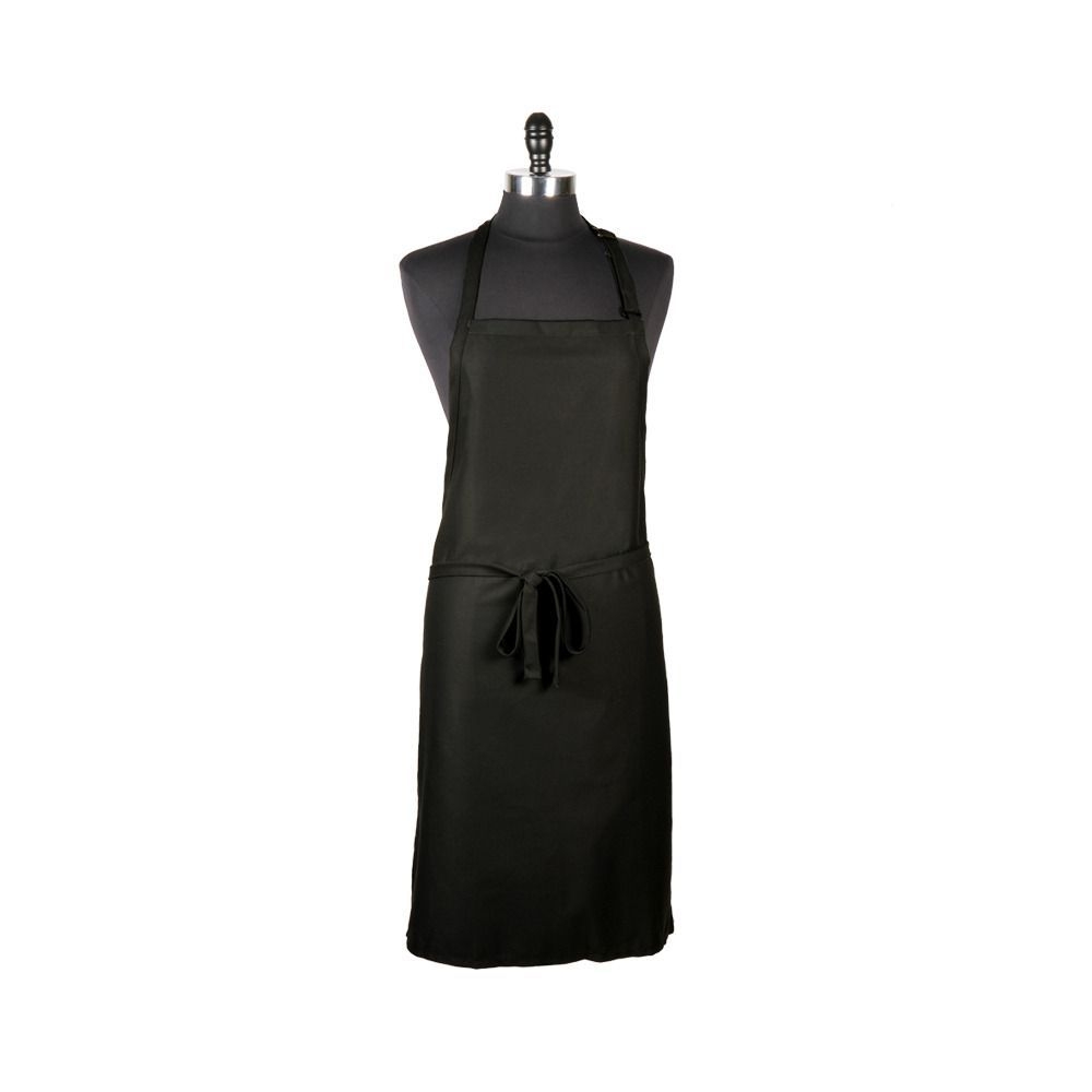 Mercer Culinary Black Genesis Bib Apron without Pocket