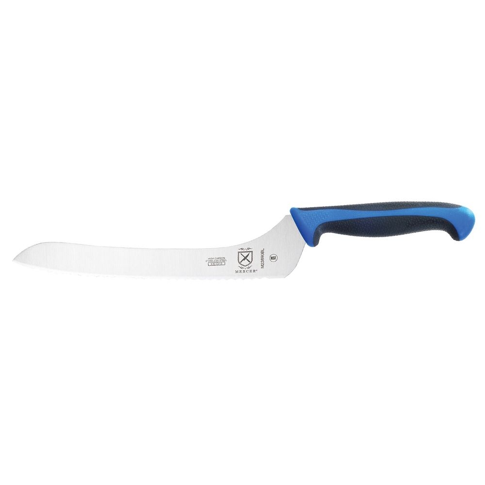 Mercer Culinary Millennia Colors Blue Offset Wavy Edge Bread Knife, 9 inch