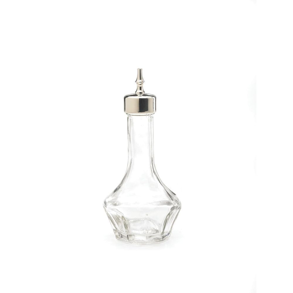 Barfly Glass Bitters Bottle with Threaded Stainless Steel Top, 1.7 Ounce Capacity
