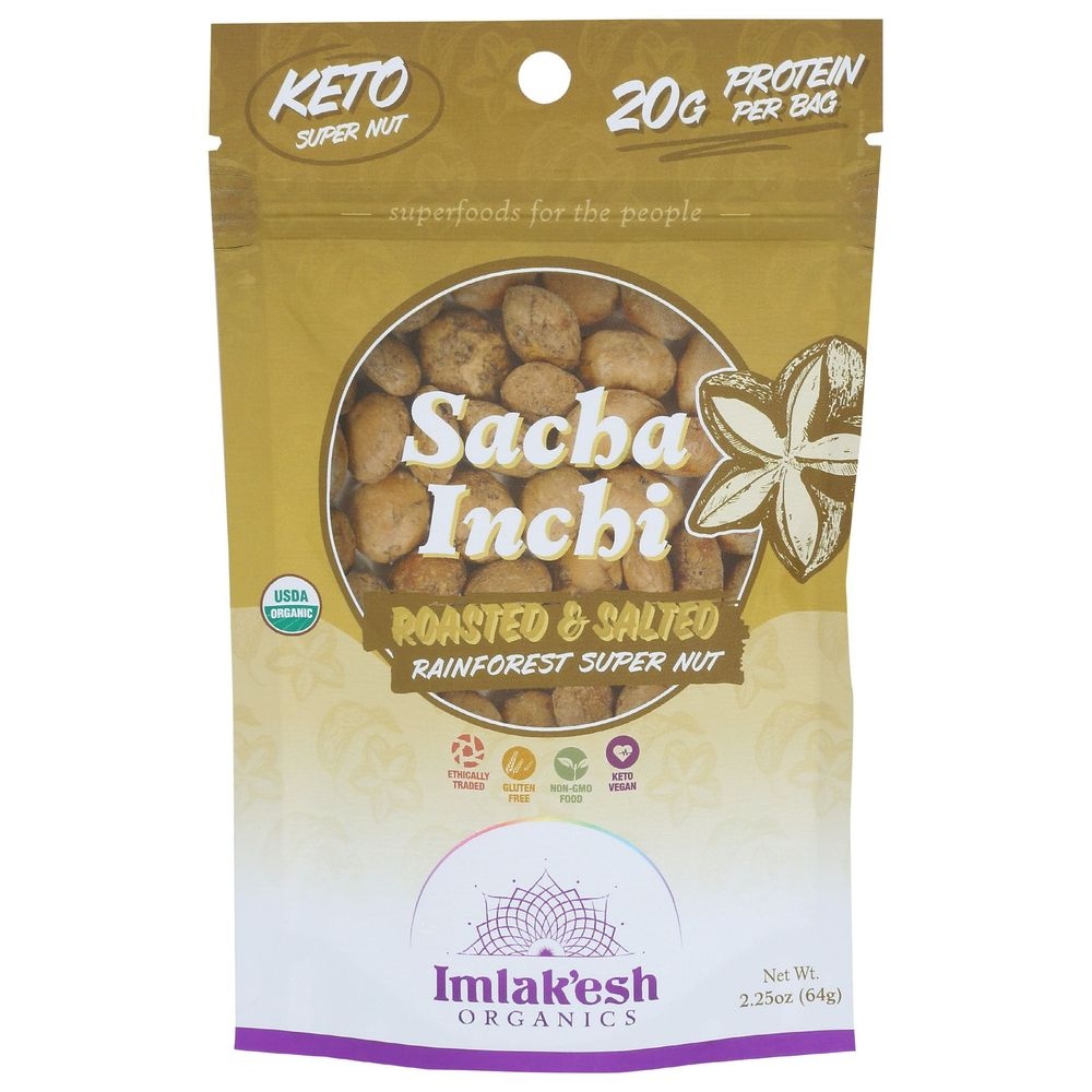 Imlakesh Organics Roasted and Salted Sacha Inchi Nuts, 2.25 Ounce -- 8 per case