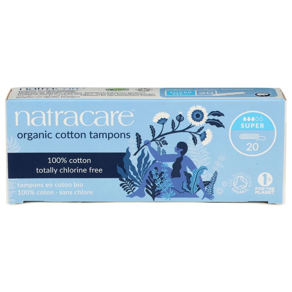 Natracare Super Non-Applicator Organic Cotton Tampon, 20 count
