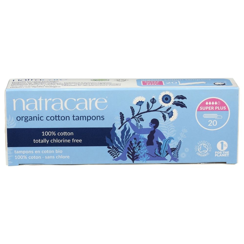 Natracare Super Plus Non-Applicator Organic Cotton Tampon, 20 count