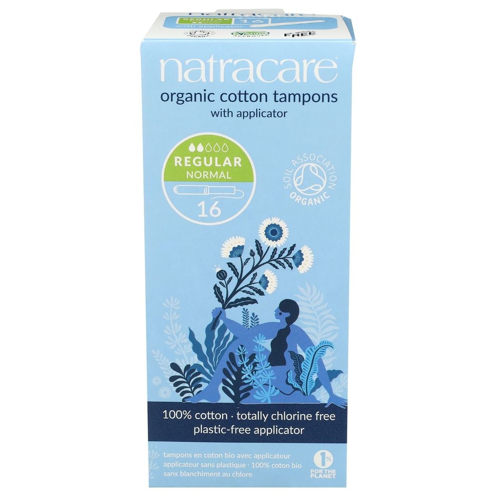 Natracare Regular Organic Cotton Tampon with Applicator, 16 count